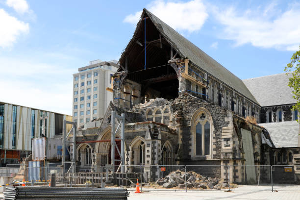 Christchurch Cathedral Reconstruction stock photo