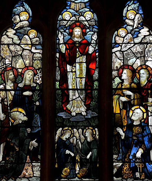 Christian Stained Glass  easter sunday stock pictures, royalty-free photos & images