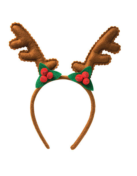 christmas antler headbands christmas antler headbands isolated on white background( with clipping path) horned stock pictures, royalty-free photos & images