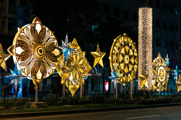 Christmas decoration at Ayala Ave, Makati City, Metro Manila, Philippines, Nov 5, 2021 stock photo