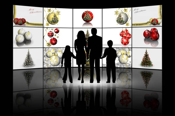 Christmas displays family 011 - 3D illustration stock photo