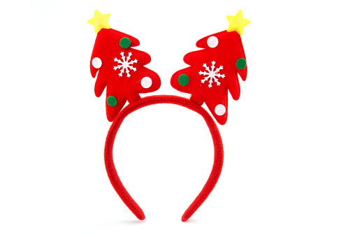 Christmas headband with decorative Christmas trees.