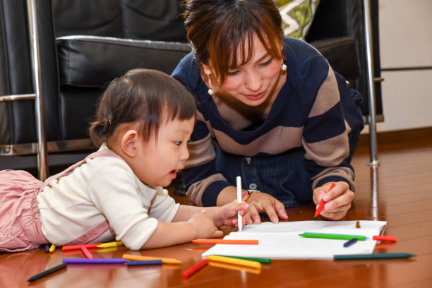 日本のクリスマス - 親子　褒める ストックフォトと画像