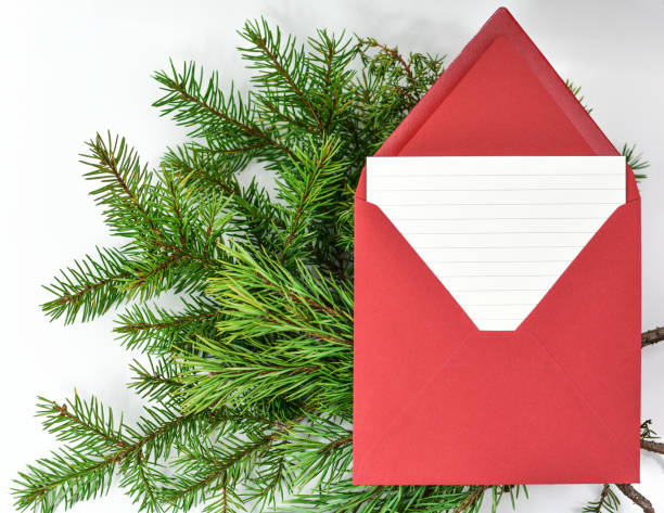 Christmas letter in the envelope stock photo