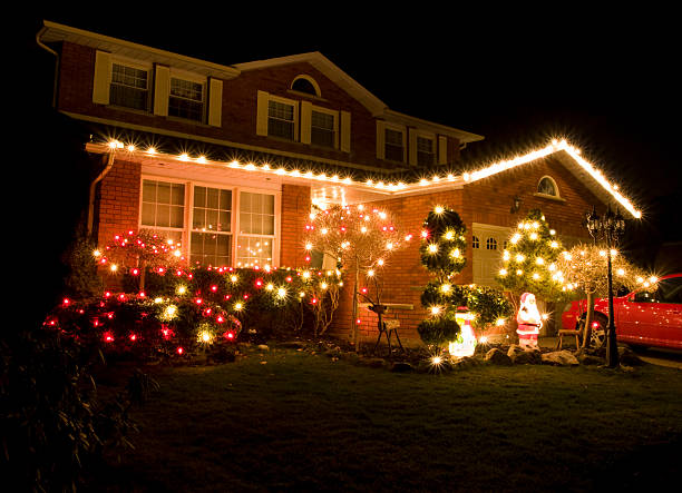 Christmas Lights  christmas lights house stock pictures, royalty-free photos & images