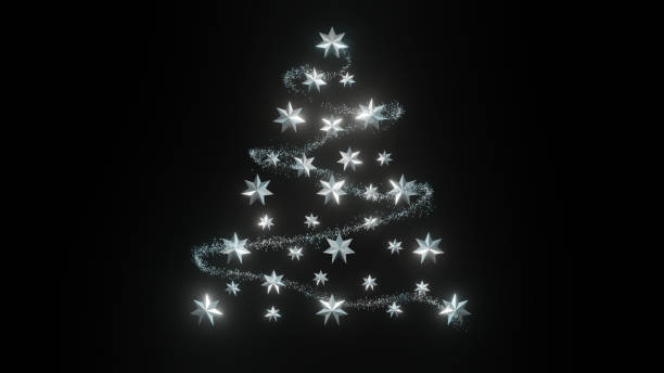 Christmas Magic Dust and Silver Stars stock photo