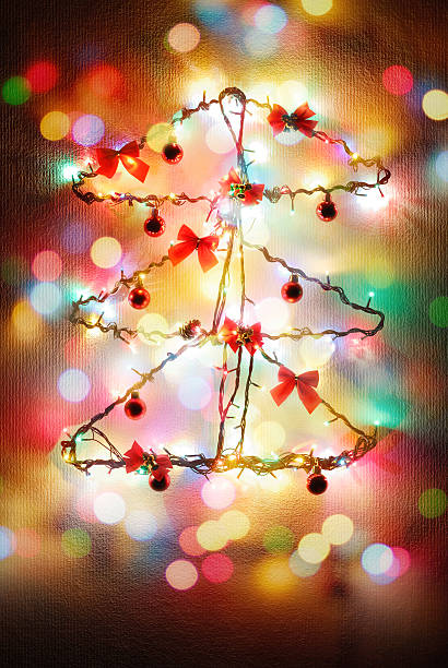 Christmas New Year tree concept installation stock photo
