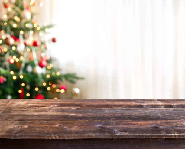 рождественский фон стола - christmas table стоковые фото и изображения