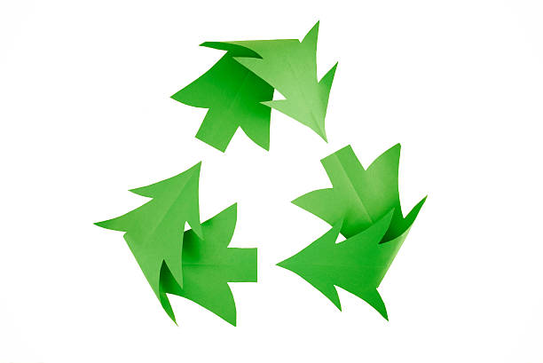 Christmas Tree Recycling Symbol on White stock photo