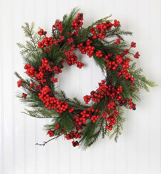 Christmas wreath stock photo