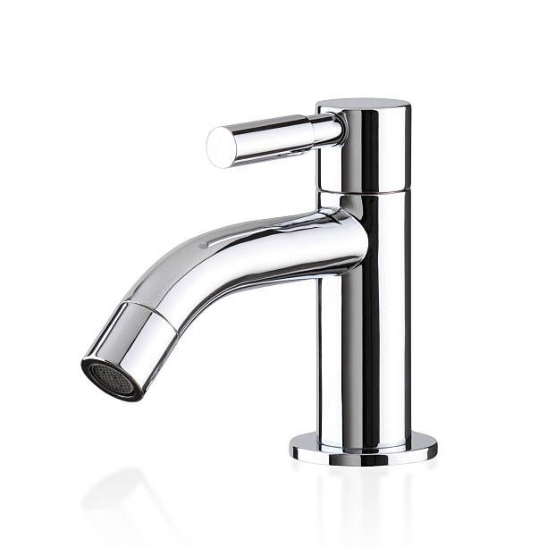 Chrome faucet isolated stock photo