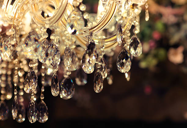 Chrystal chandelier close-up stock photo