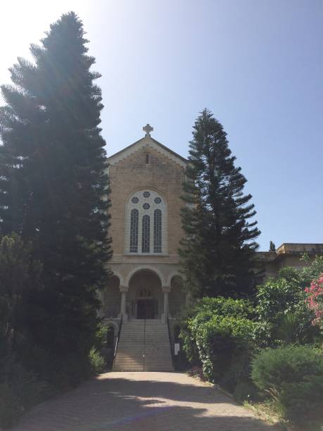 Church at Latrun Monastery, Israel stock photo