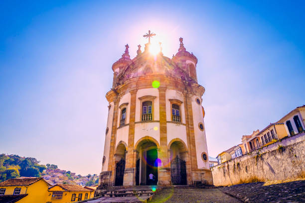 A church at Ouro Preto, Minas Gerais, Brazil stock photo