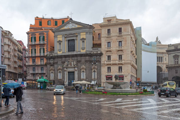 Church of San Ferdinando in Naples stock photo