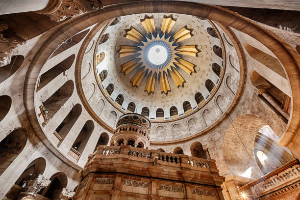 Church of the Holy Sepulcher Interior stock photo