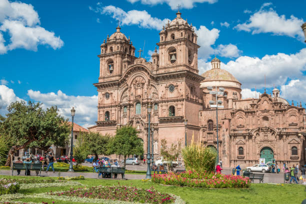 Church of the Society of Jesus in Cusco Peru stock photo