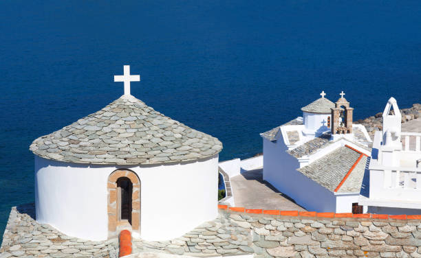 Church of the Virgin Mary on Skopelos, Northen Sporades, Greece stock photo
