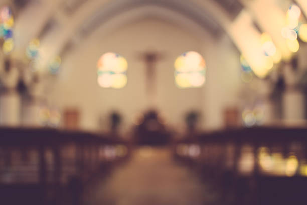 church church interior blur abstract background catholicism stock pictures, royalty-free photos & images