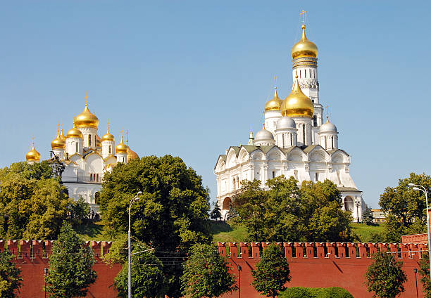 Churches of the Moscow Kremlin stock photo