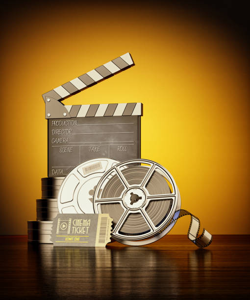 Cinema, movie production and cinematography concept stock photo