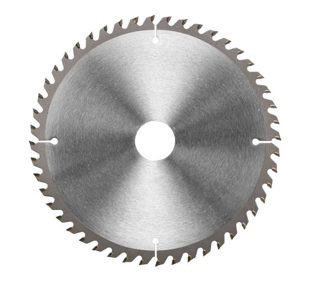 Circular saw blade Circular saw blade for wood work isolated on white, included clipping path silver teeth stock pictures, royalty-free photos & images