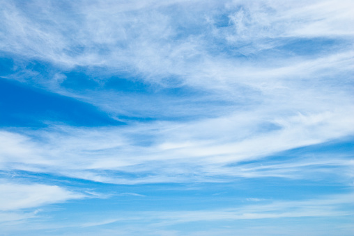 Cirrus cloudscape with tropical deep blue sky.-