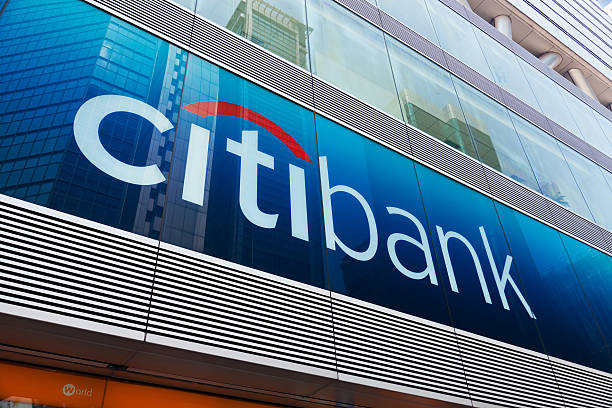 Citibank sign and logo in Mongkok, Hong Kong stock photo