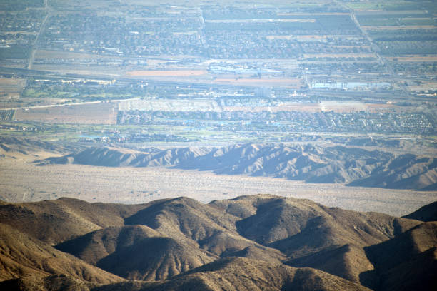 A City and a Fault Line in the Coachella Valley stock photo