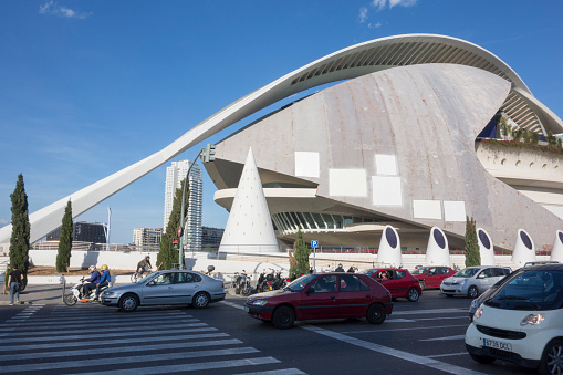 Valencia,Spain, August,6,2018: city arts and sciences under renovation