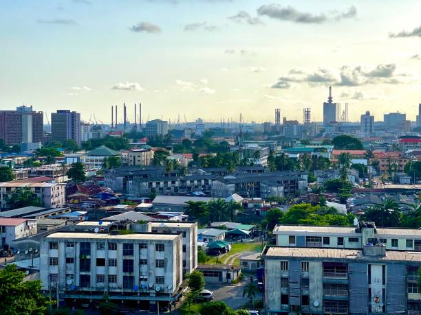 A city called ‘Eko’ A rooftop view from Ikoyi, Lagos. lagos nigeria stock pictures, royalty-free photos & images