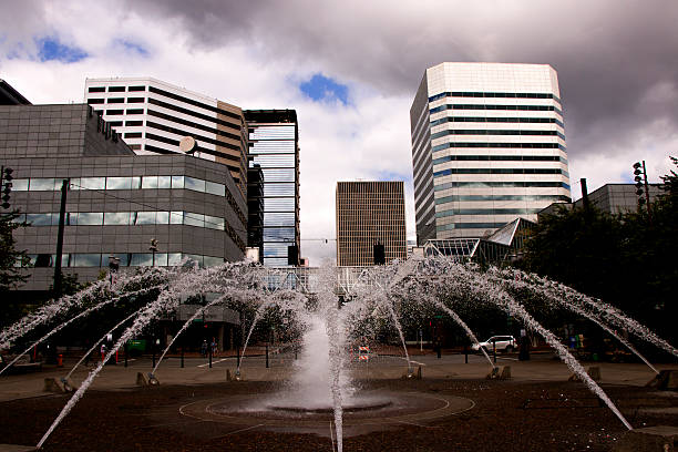 City Fountain stock photo