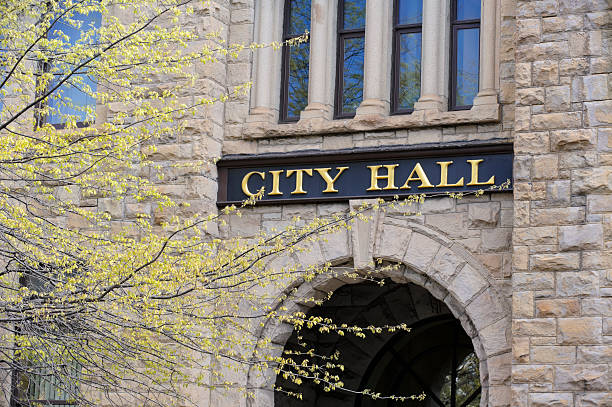 City Hall Building Entrance stock photo