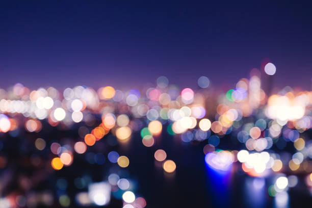 City light bokeh Blur city light bokeh abstract background at night in Bangkok, Thailand nightlife stock pictures, royalty-free photos & images
