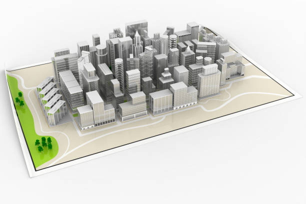 City Map - 3D illustration stock photo