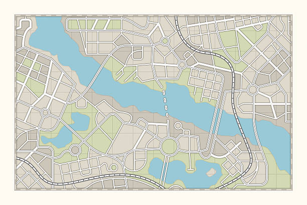 city map - 地理位置 插圖 個照片及圖片檔