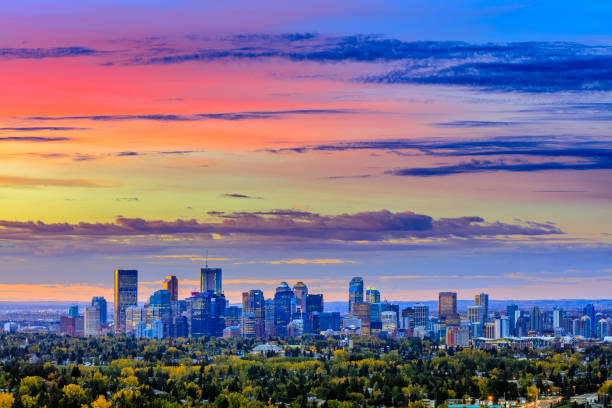 City of Calgary in Alberta Canada stock photo