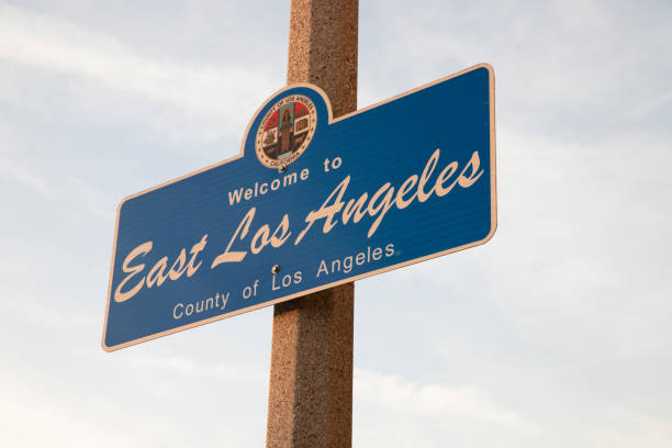 City of East Los Angeles Sign City of East Los Angeles Sign east stock pictures, royalty-free photos & images