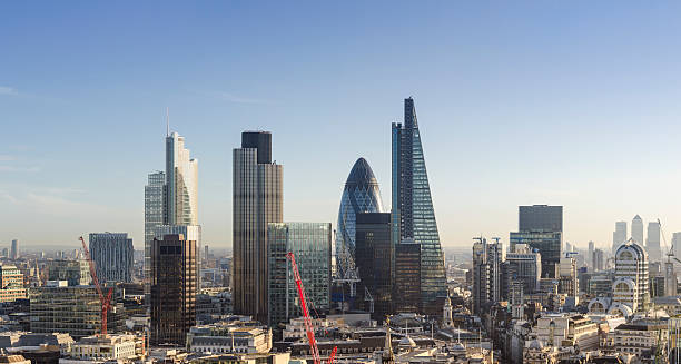 City of London financial district skyscrapers stock photo