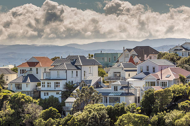 City scape of Wellington, New Zealand stock photo