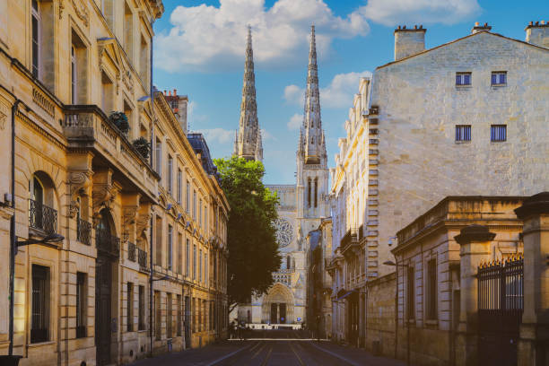 City street in Bordeaux, France stock photo