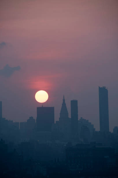 City sunrise stock photo