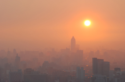 City Sunset in Smog