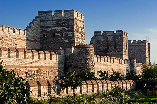 City walls of Istanbul, Turkey stock photo