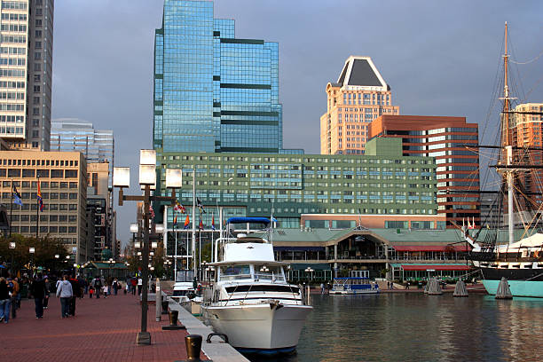 City Waterfront The city waterfront. A great tourist area. inner harbor baltimore stock pictures, royalty-free photos & images