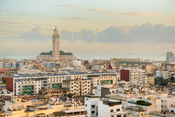 Cityscape Casablanca View over the city of Casablanca. casablanca morocco stock pictures, royalty-free photos & images