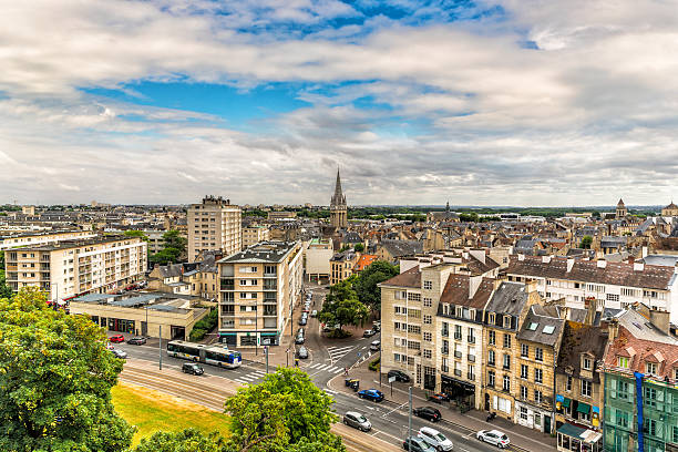 Cityscape of Caen in Normandy, France stock photo