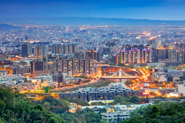 Cityscape of Dakeng, Taichung stock photo