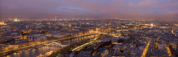 vista da cidade de paris à noite (xxl - paris night imagens e fotografias de stock