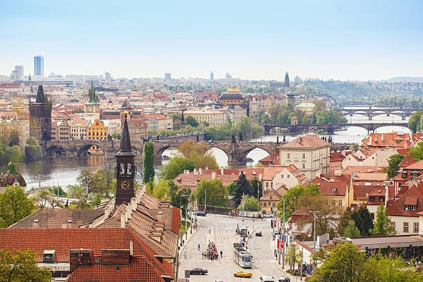 Cityscape of Prague stock photo